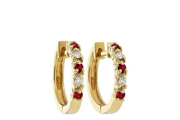 D046-67200: EARRINGS .17 RUBY .26 TGW