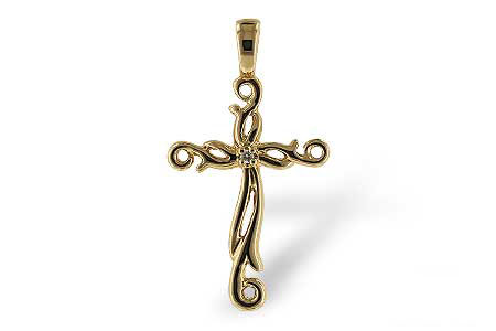 D052-13582: CROSS PENDANT .01 BR