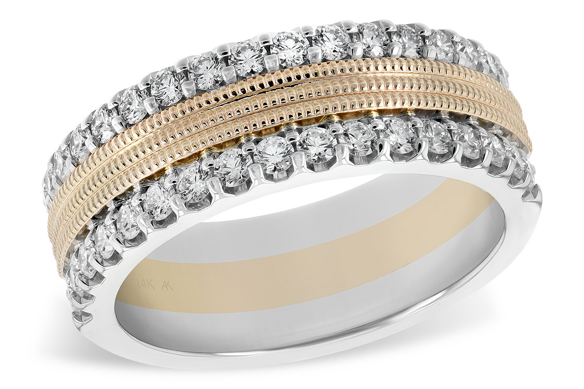 D231-19000: LDS WED RG W/Y/W .68 TW