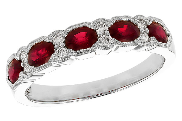 D319-42673: LDS WED RG .88 TW RUBY 1.00 TGW (4x3MM RUBY)