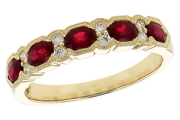 D319-42673: LDS WED RG .88 TW RUBY 1.00 TGW (4x3MM RUBY)