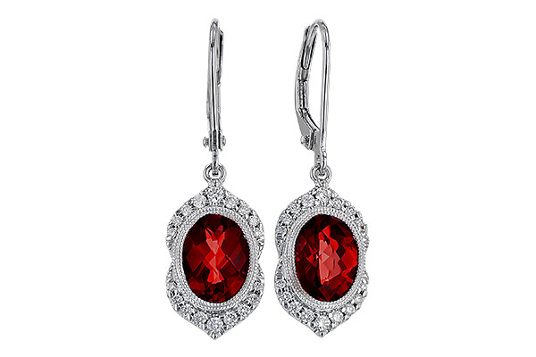 D320-28109: EARRING 3.06 GARNET 3.25 TGW
