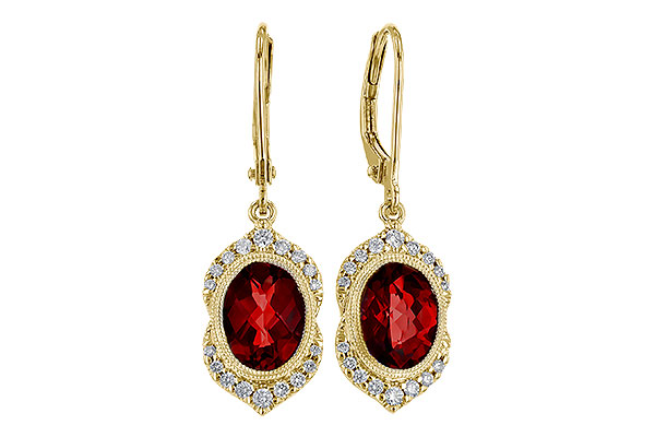 D320-28109: EARRING 3.06 GARNET 3.25 TGW