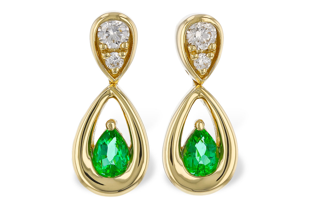 D320-31773: EARRINGS .20 EMERALD .32 TGW (4x3 EMER)