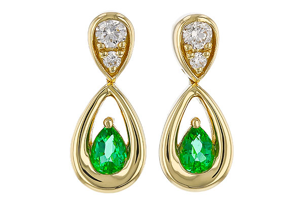 D320-31773: EARRINGS .20 EMERALD .32 TGW (4x3 EMER)