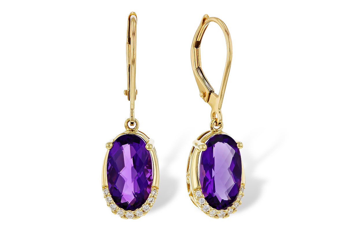 D320-35446: EARRINGS 2.70 TW AMETHYST 2.78 TGW (10x6MM OV)