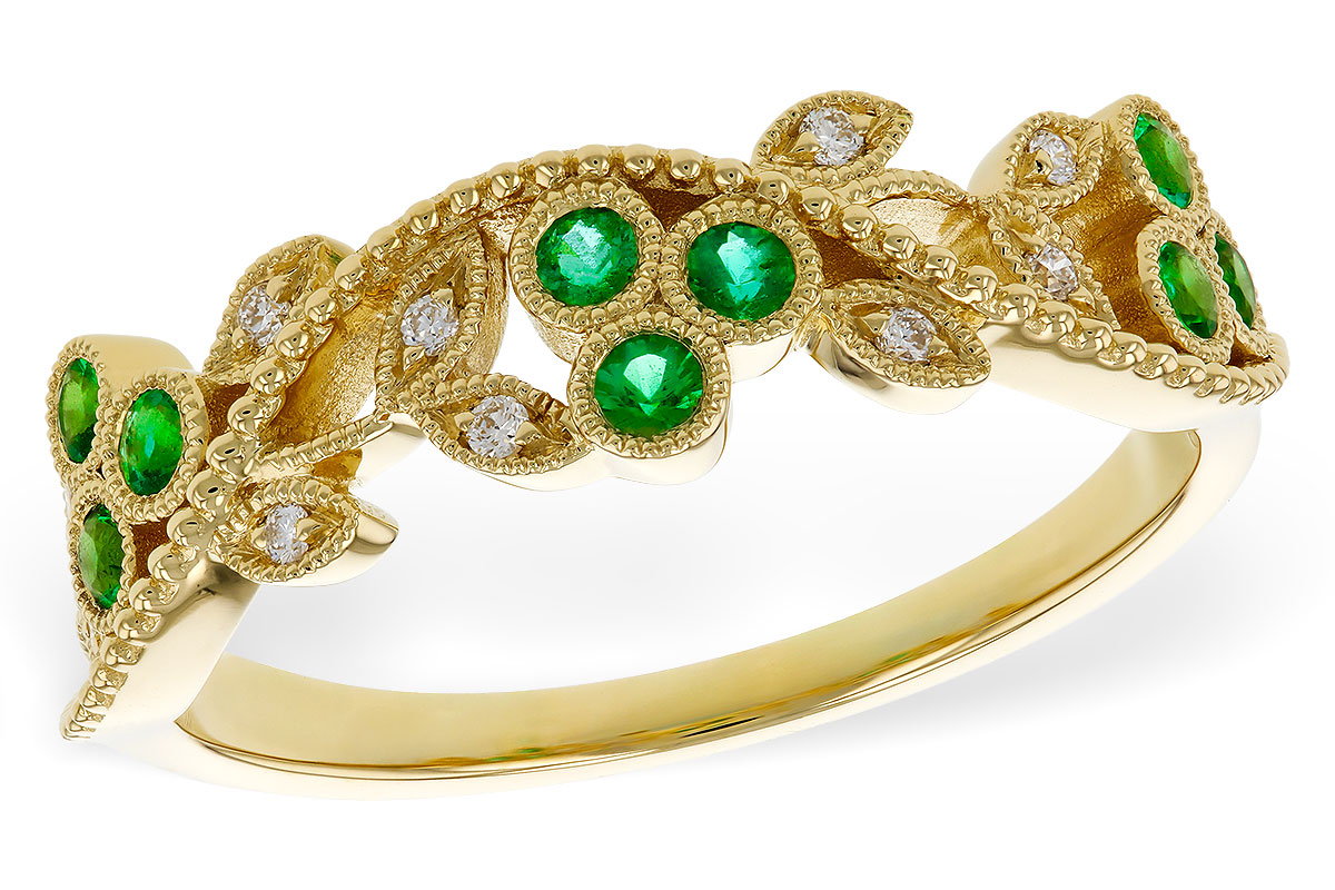 D320-36273: LDS WED RG .17 EMERALD TW .23 TGW