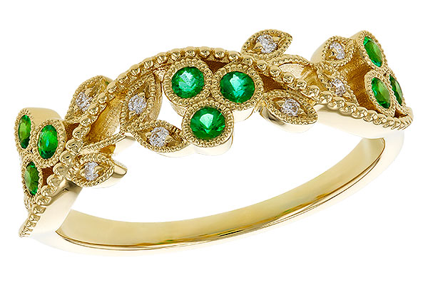 D320-36273: LDS WED RG .17 EMERALD TW .23 TGW