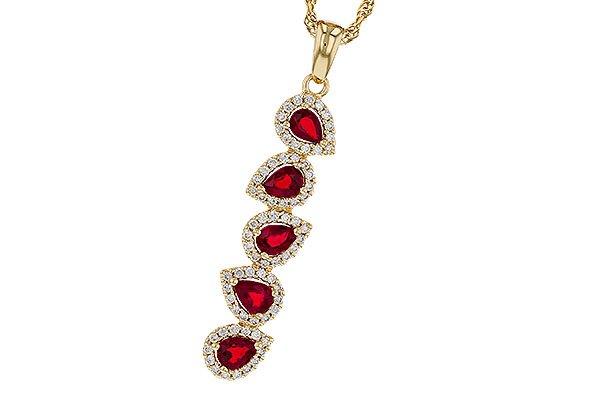D320-36355: NECKLACE .90 TW RUBY 1.14 TGW