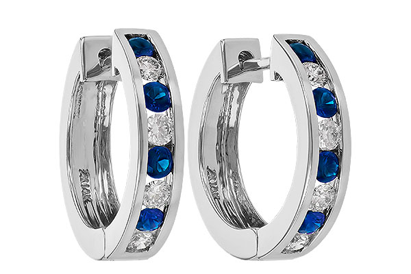E046-67182: EARRINGS .59 SAPP 1.02 TGW