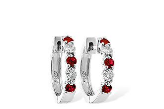 E046-67200: EARRINGS .33 RUBY .52 TGW