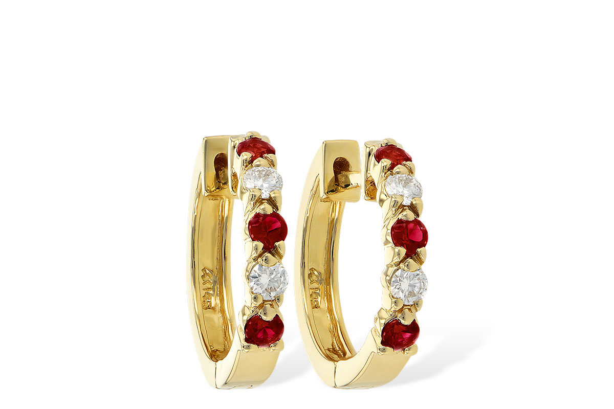 E046-67200: EARRINGS .33 RUBY .52 TGW