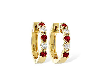 E046-67200: EARRINGS .33 RUBY .52 TGW