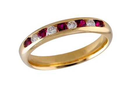 E138-47191: LDS WED RG .22 RUBY .38 TGW