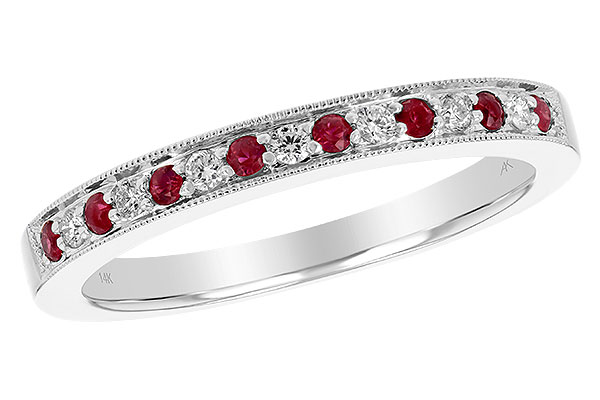 E229-42655: LDS WED RG .12 RUBY .21 TGW