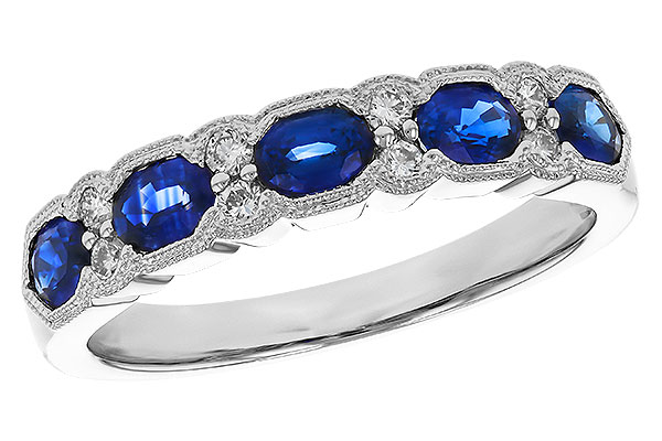 E319-42673: LDS WED RG .92 SAPPHIRE 1.04 TGW (4x3MM SAPP)