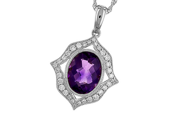 E319-43609: NECKLACE 1.52 AMETHYST 1.70 TGW (9x7 MM AMY)