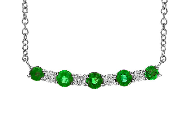 E319-44491: NECK .43 TW EMERALD .55 TGW