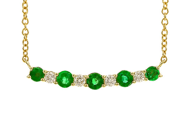 E319-44491: NECK .43 TW EMERALD .55 TGW