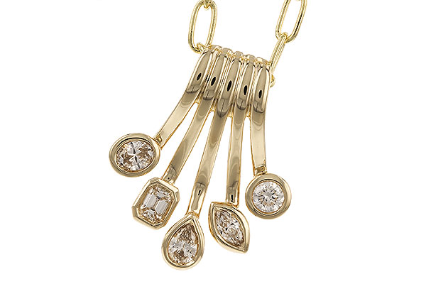 E319-44527: NECKLACE .42 TW FANCY CUT DIAMONDS (18")