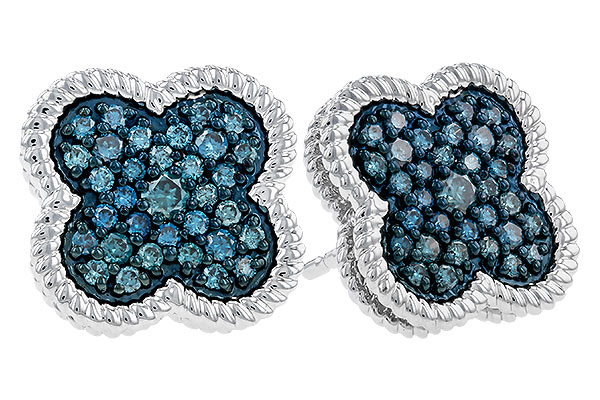 E320-32709: EARRINGS .50 TW BLUE DIAS