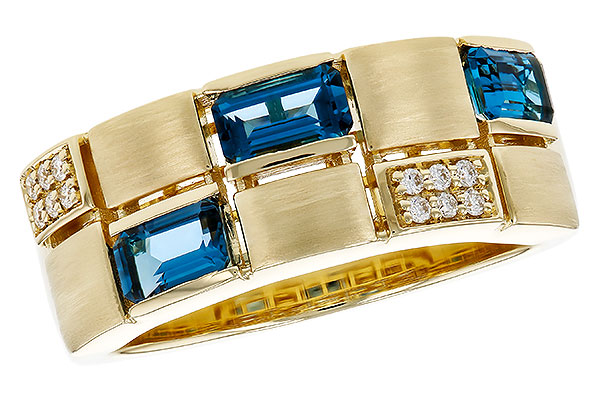E320-34518: LDS RG .94 LONDON BLUE TOPAZ 1.00 TGW