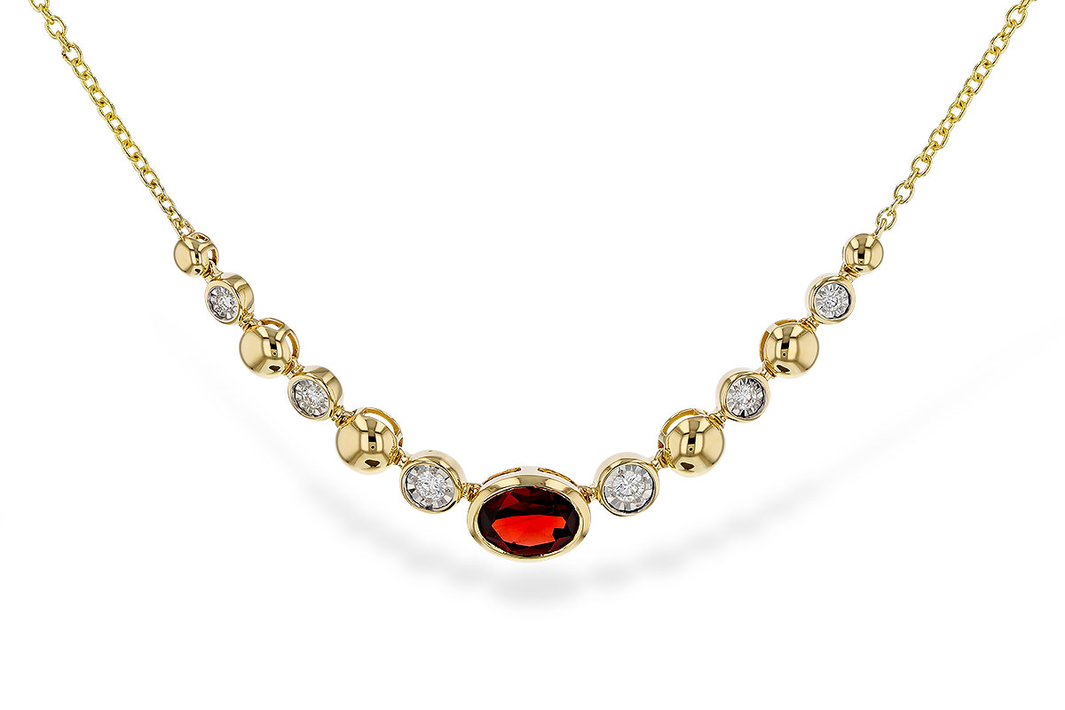 E320-35391: NECKLACE .88 GARNET 1.00 TGW (17")