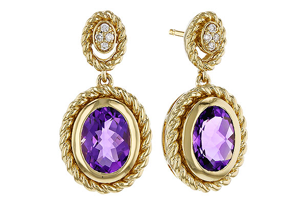 E320-36300: EARRINGS 1.98 AMETHYST 2.02 TGW (8x6MM AMY)