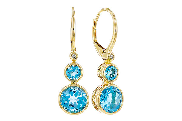 E321-19027: EARR 3.25 TW BLUE TOPAZ 3.27 TGW (4MM/7MM BT)
