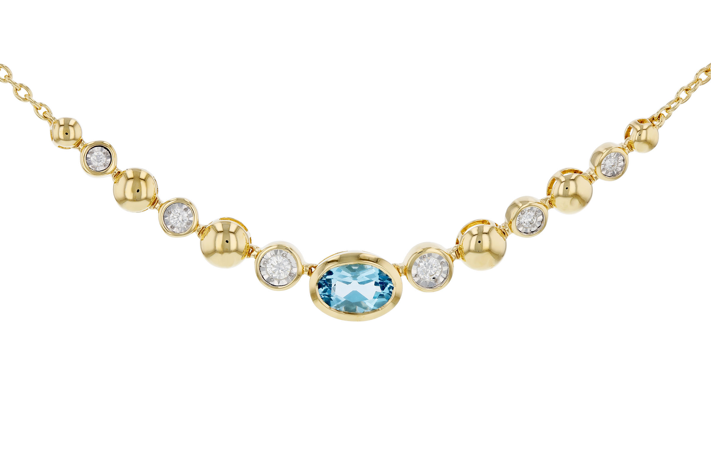 E321-19964: NECKLACE .83 SWISS BLUE TOPAZ .95 TGW (17")