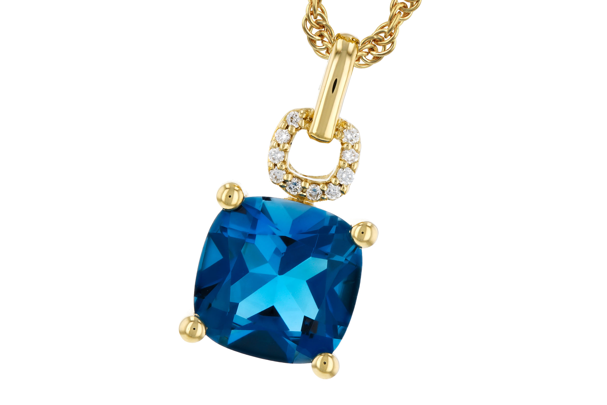 E321-20855: NECK 2.16 LONDON BLUE TOPAZ 2.18 TGW (8MM LBT)