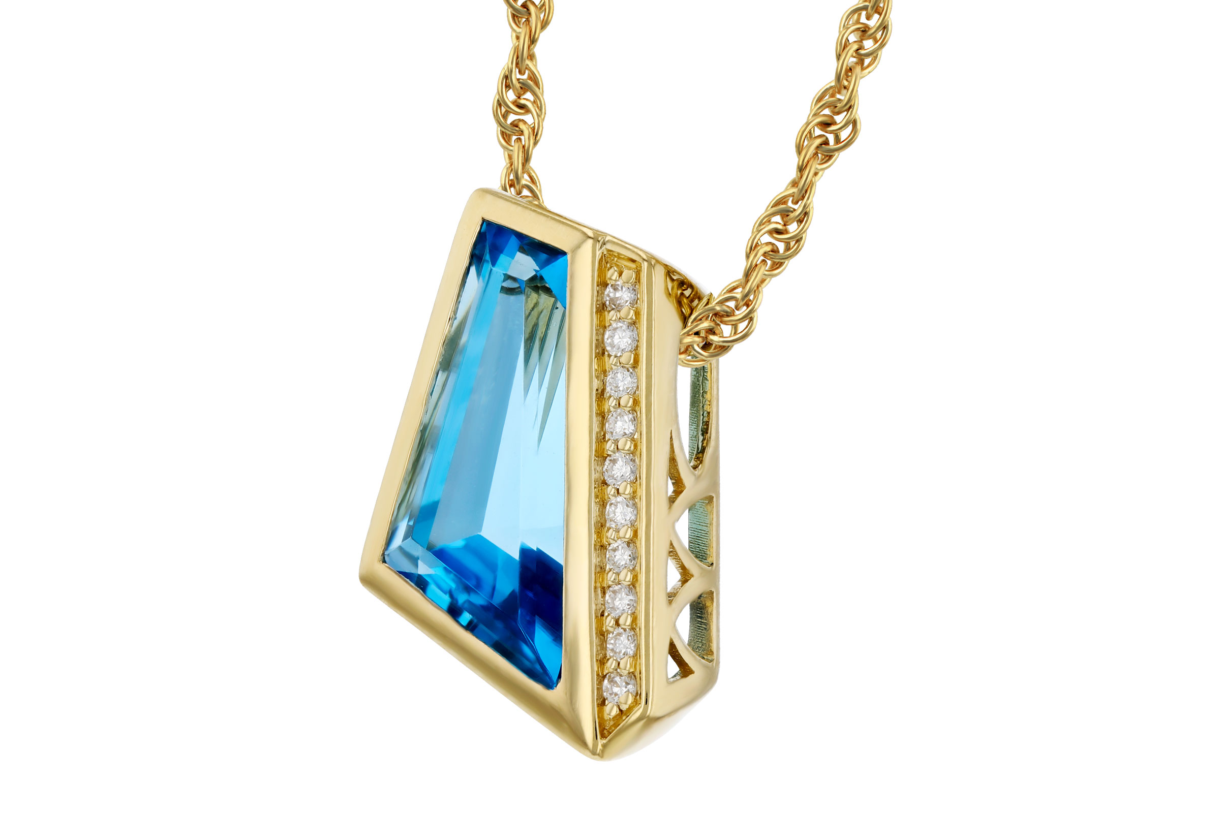E321-20864: NECKLACE 2.42 SWISS BLUE TOPAZ 2.46 TGW