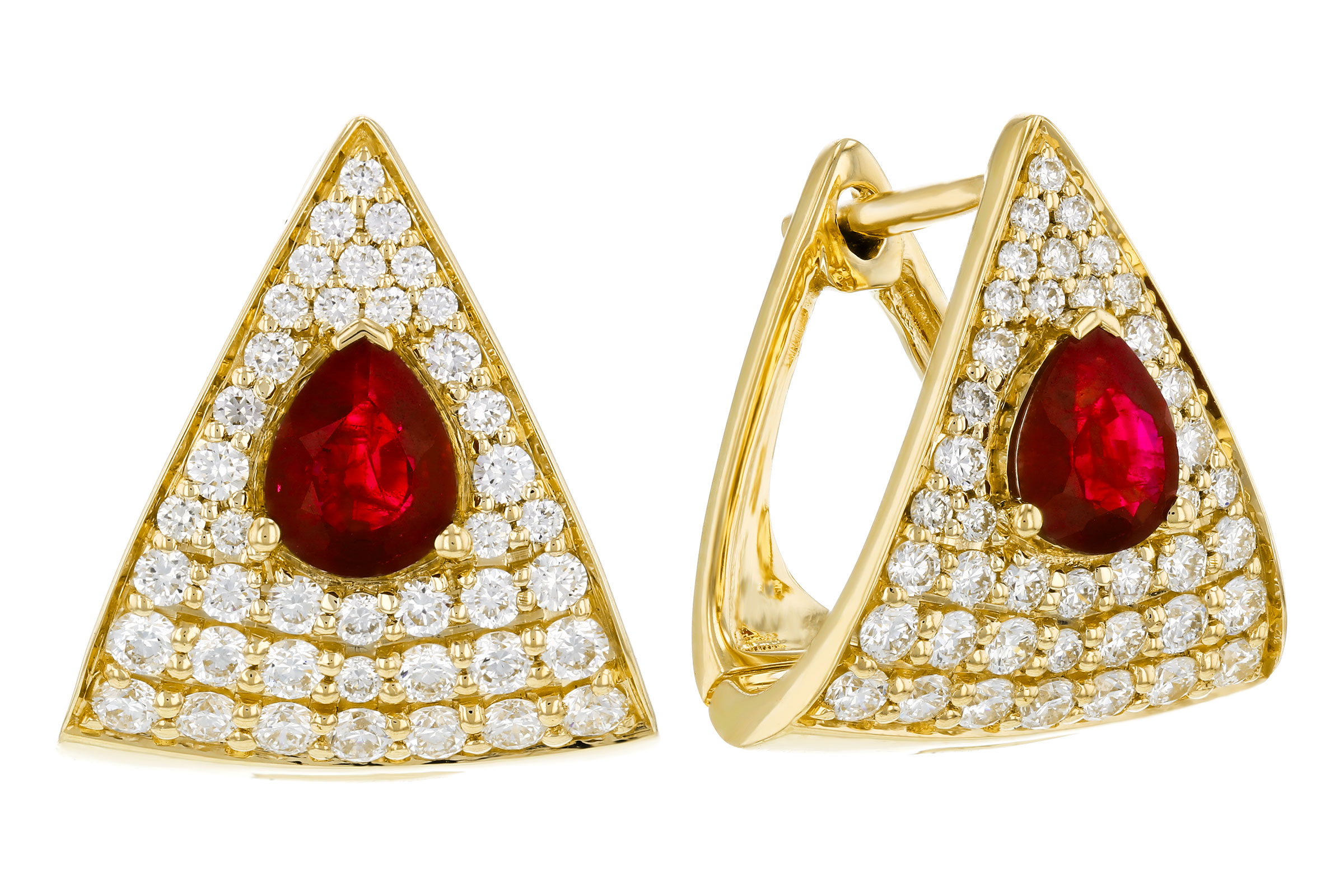 E321-20882: EARRINGS .63 TW RUBY 1.18 TGW (5x4MM RU)