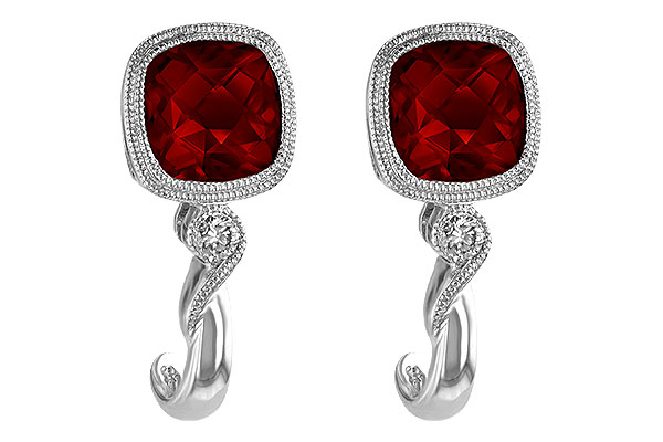 F229-44527: EARRINGS 2.36 GARNET 2.40 TGW