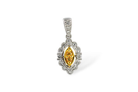 F232-16273: PENDANT .07 YELLOW SAPP .22 TGW
