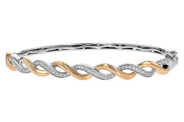 F234-88091: BANGLE BRACELET .42 TW (ROSE & WG)