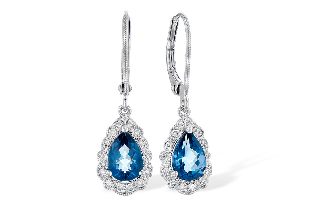 F318-53627: EARR 1.48 TW LONDON BLUE TOPAZ 1.63 TGW