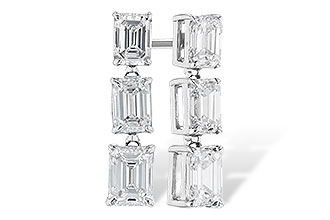 F319-38164: EARRINGS 1.12 TW EMERALD CUTS