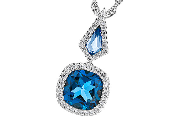 F319-40827: NECK 2.24 TW LONDON BLUE TOPAZ 2.40 TGW