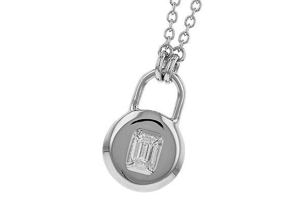 F319-43591: NECKLACE .19 EMERALD CUT (18")
