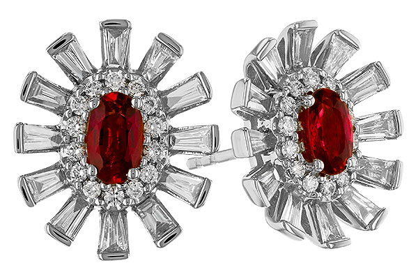 F319-44473: EARR .58 TW RUBY 1.30 TGW (5x3MM RUBY)