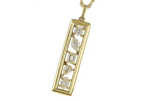 F319-45382: NECKLACE .85 TW FANCY CUT DIAMONDS
