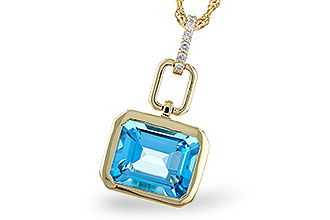 F320-31809: NECKLACE 3.26 BLUE TOPAZ 3.30 TGW (10x8MM BT)