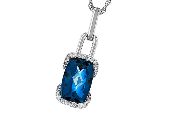 F320-36300: NECK 3.75 LONDON BLUE TOPAZ 3.90 TGW (12x8MM LBT)