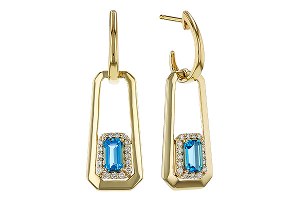 F320-36327: EARRING .66 TW BLUE TOPAZ .80 TGW (5x3MM BT)
