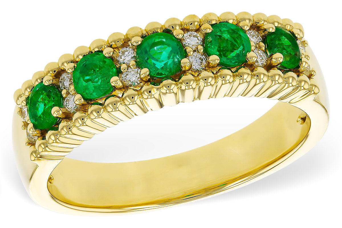 F320-36345: LDS WED RG .48 TW EMERALD .60 TGW