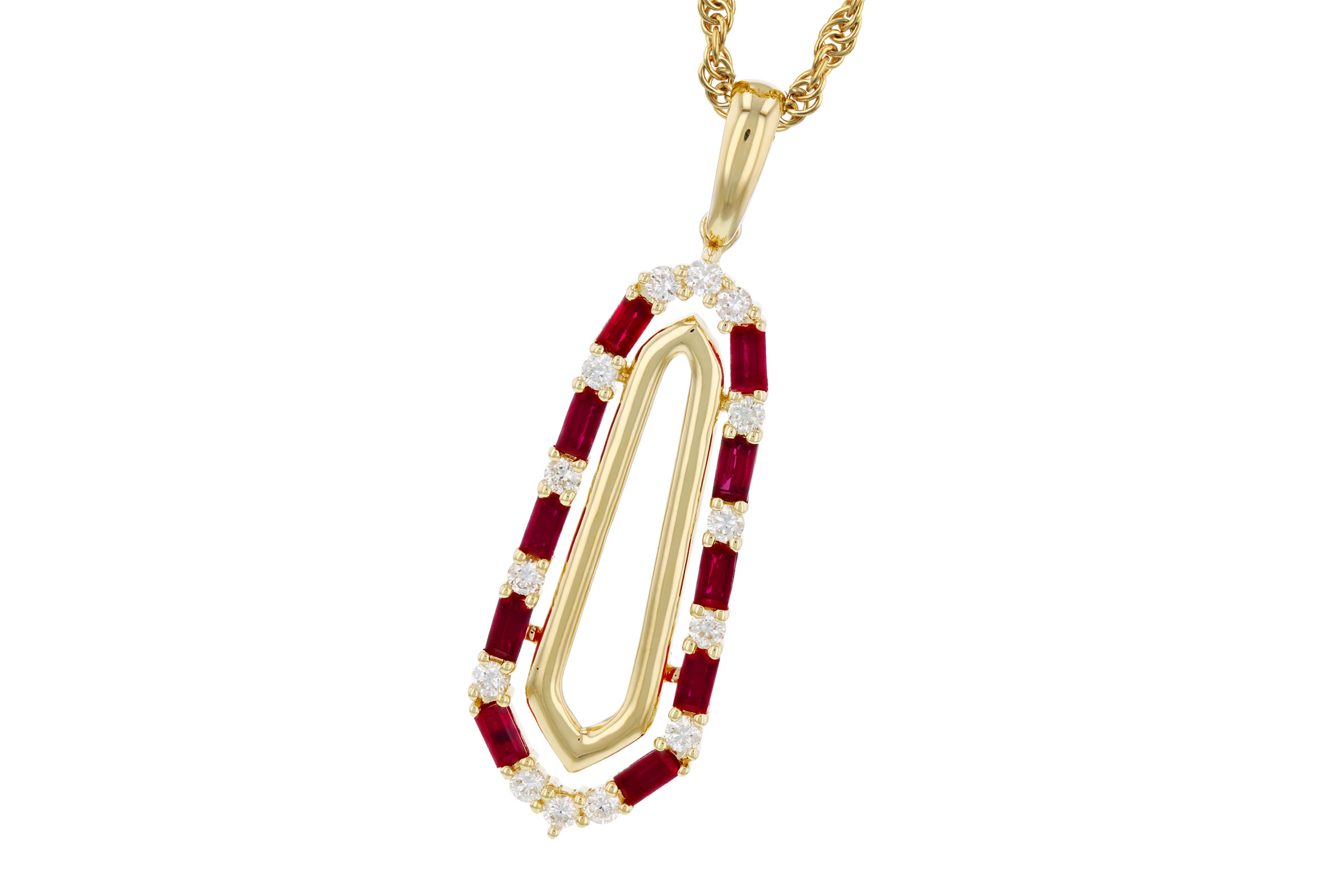 F321-21764: NECKLACE .72 TW RUBY .92 TGW