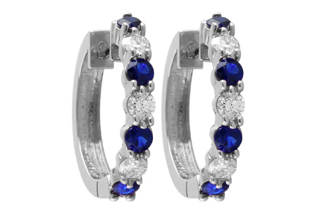 G046-67200: EARRINGS 1.30 SAPH 2.08 TGW