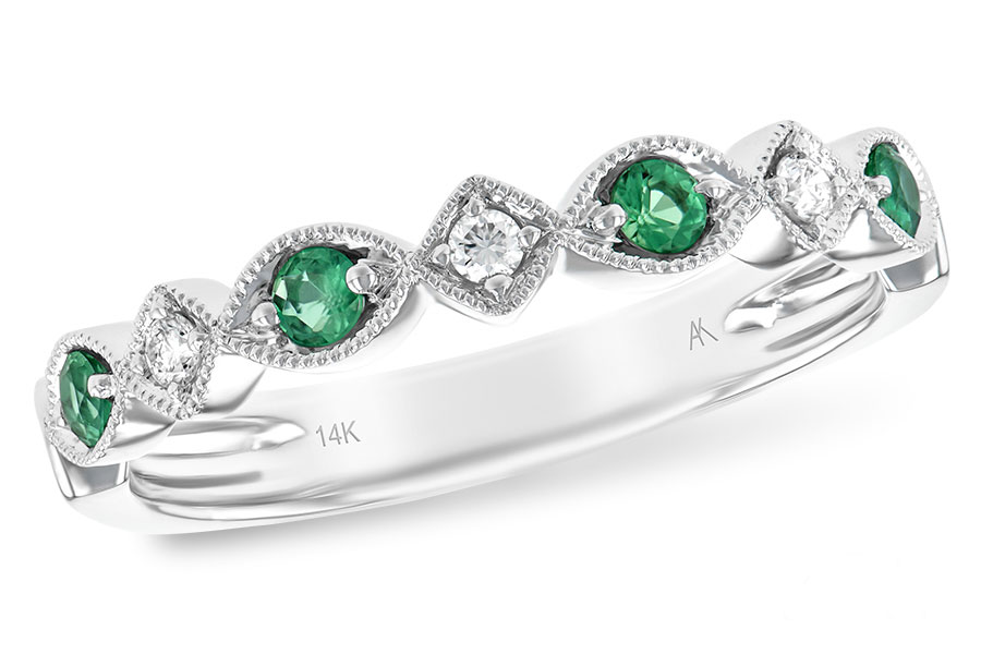G230-35445: LDS WED RG .15 EMERALD .21 TGW