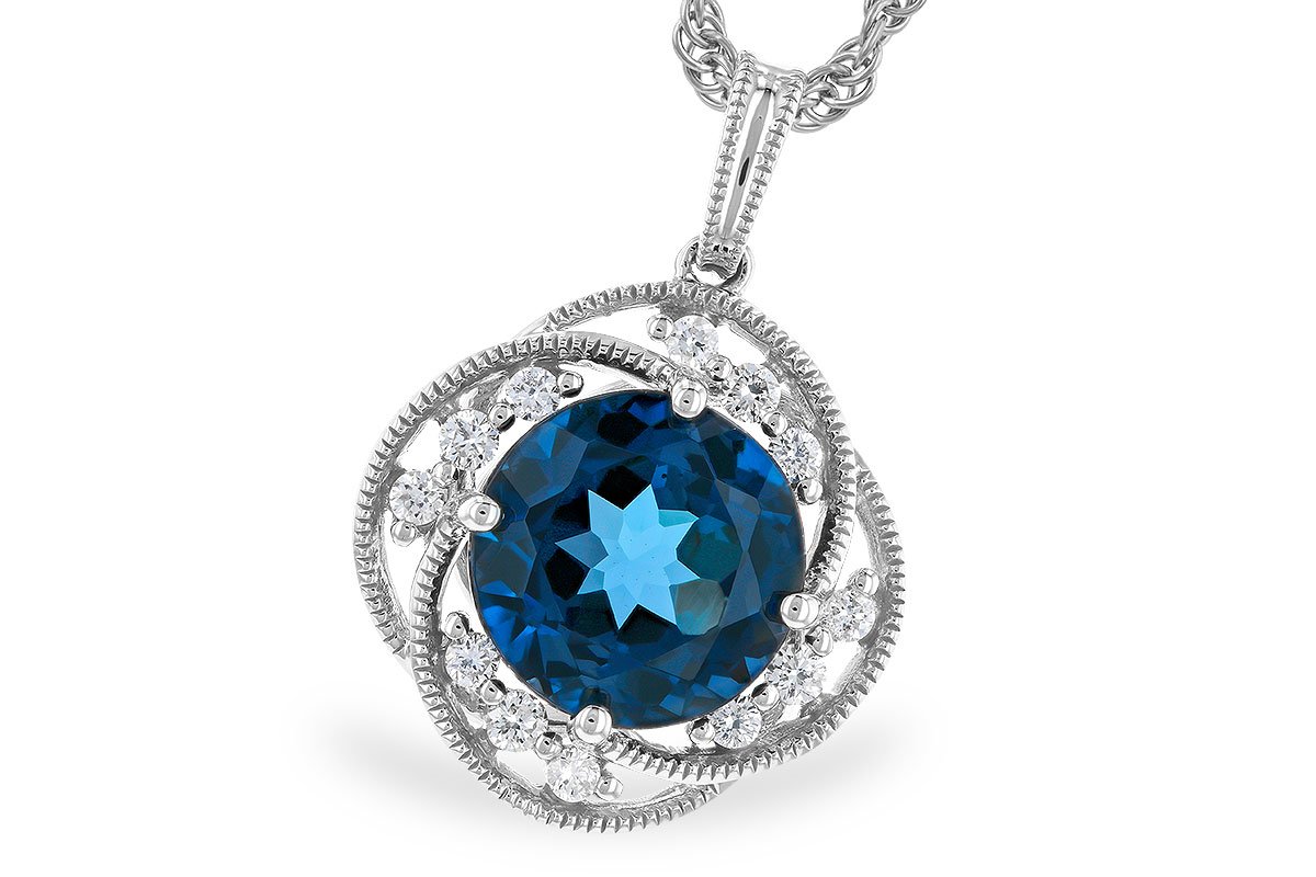 G319-39973: NECK 2.90 LONDON BLUE TOPAZ 3.05 TGW (9MM LBT)